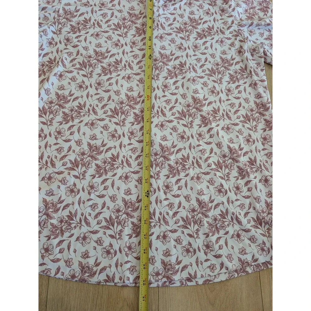 Swannies Golf Polo Shirt Mens Size XL Mauve White Floral Polyester Short Sleeve